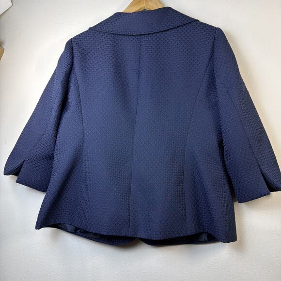 Women's Blazer career business jacket textured elegant 3/4 sleeve 14 W Large - Picture 7 of 11